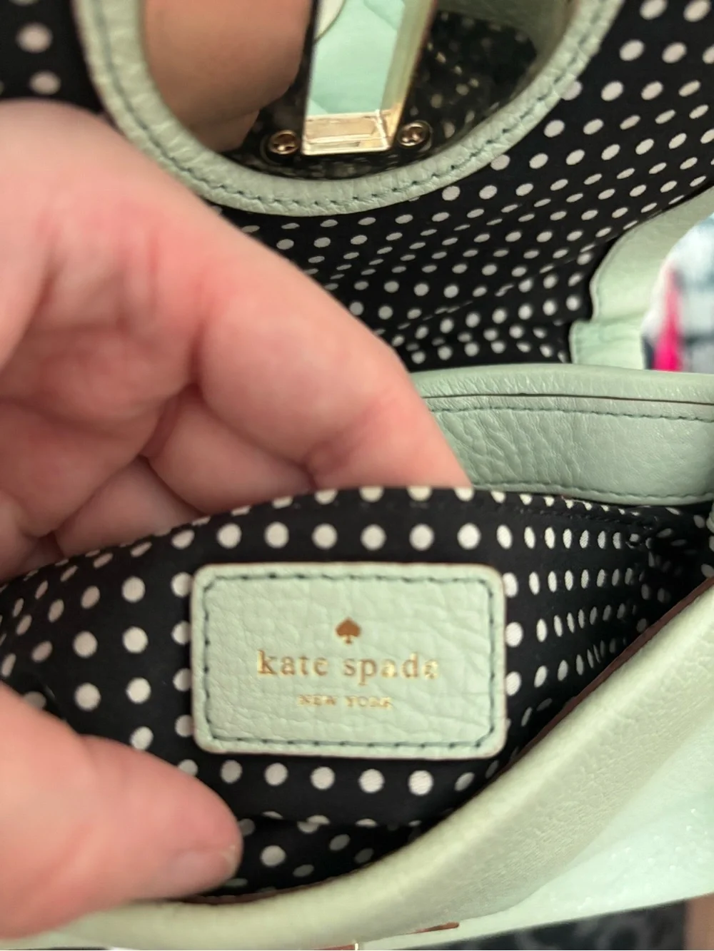 Kate Spade Quilted Light Green Crossbody Shoulder Bag
